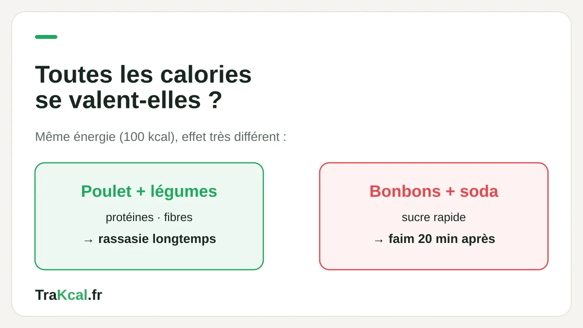 Toutes les calories se valent-elles : 100 kcal rassasiants contre 100 kcal de calories vides